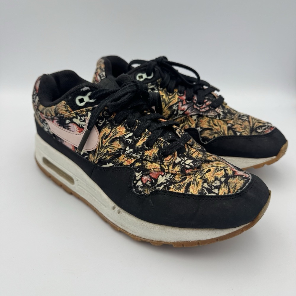 Nike Air‎ Max 1 Spring Mix Floral Black Pink Swoosh Women's 8.5 (633737-003)